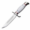  Нож Финка НКВД, сталь 95Х18, фторопласт, литье мельхиор с проставками из красной микрофибры 