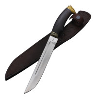 Нож Пластунский, сталь 65Х13, граб, латунь