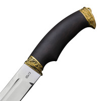 Нож Пластунский, сталь 65Х13, граб, латунь